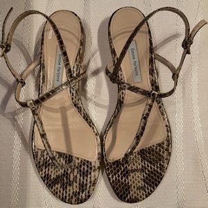 Emme Parsons T Strap Sandals in Snakeskins
